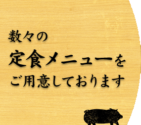 数々の定食メニュー